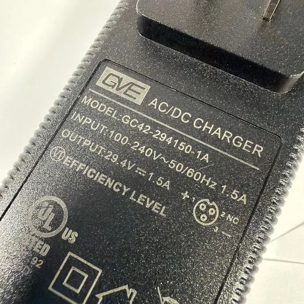 GVE GC42-294150-1A AC/DC Charger 29.4V 1.5A 3-Pin Round Connector